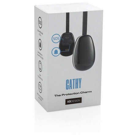 Cathy Protection XD Design Charm, P330.731 for City Bags (with SOS Alarm and App), Black Cathy Protection XD Design Charm, P330.731 for City Bags (with SOS Alarm and App), Black