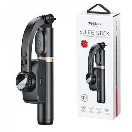 Yesido Bluetooth Selfie Stick, Tripod Foldable Stabilizer (SF14), Black