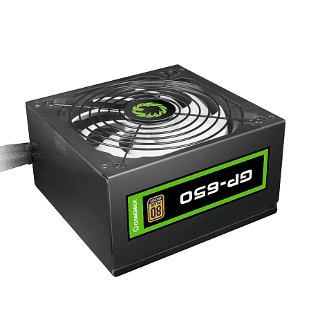 Power Supply ATX 650W GAMEMAX GP-650, 80+ Bronze, 140mm, Active PFC, DC/DC, Flat cable design, Black