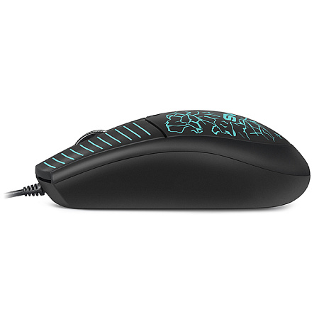 Mouse SVEN RX-70, 1200 dpi, 3 buttons, Ambidextrous, Backlight, Soft Touch , 87g., 1.5m, USB, Black
