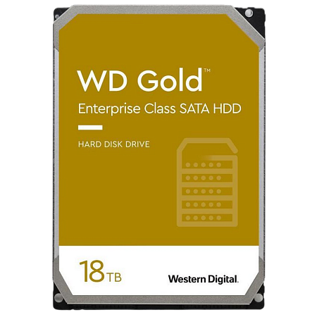 3.5" HDD 18.0TB-SATA-512MB Western Digital "Gold (WD181KRYZ)", Enterprise, CMR, 7200rpm, 2.5M (MTBF)