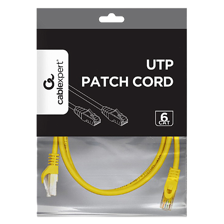 Patch Cord Cat.6U 0.5m, Yellow, PP6U-0.5M/Y, Cablexpert, Stranded Unshielded Patch Cord Cat.6U 0.5m, Yellow, PP6U-0.5M/Y, Cablexpert, Stranded Unshielded