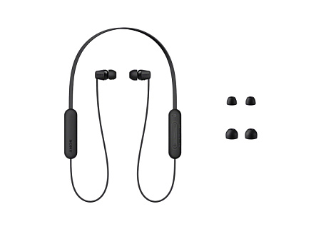 Bluetooth Earphones SONY WI-C100, Black Bluetooth Earphones SONY WI-C100, Black