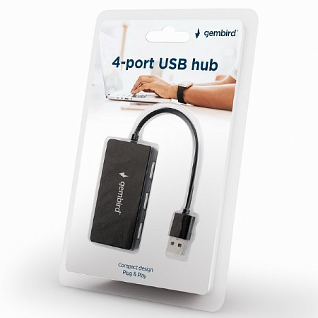USB 2.0 Hub 4-port Gembird "UHB-U2P4-04", Black