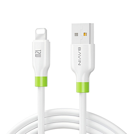 BAVIN Charging & Data Cable USB to Lightning, Silicone, 1m, 20W, White