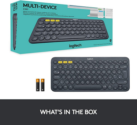 Клавиатура Logitech K380, Беспроводное, Чёрный Клавиатура Logitech K380, Беспроводное, Чёрный