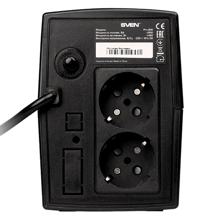 UPS SVEN Pro  800, 800VA/480W, Line Interactive, AVR, LED, 2xShuko Sockets