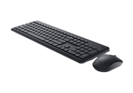Wireless Keyboard & Mouse Dell KM3322, Multimedia keys, Sleek lines, Compact size, Russian, Black