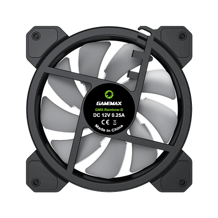 PC Case Fan GAMEMAX FN-12Rainbow-D, 120mm, <25dB, 36CFM, 1100RPM, Hydraulic bearing, Rainbow Ring
