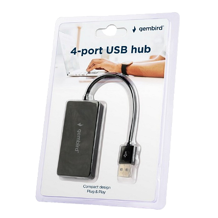 USB 2.0 Hub 4-port Gembird "UHB-U2P4-04", Black