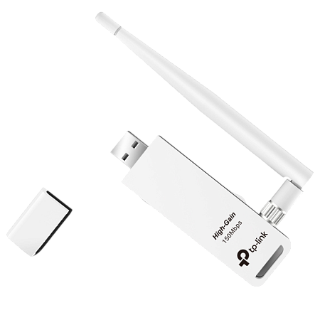USB2.0 Wi-Fi N LAN Adapter TP-LINK "TL-WN722N", 150Mbps, Detachable Antenna