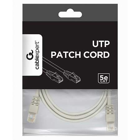  1.5m, Patch Cord  Gray  PP12-1.5M, Cat.5E, Cablexpert, molded strain relief 50u" plugs