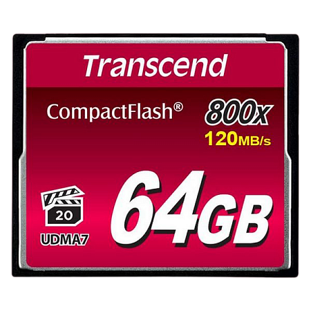 Карта памяти Transcend CompactFlash 800, 64Гб (TS64GCF800)