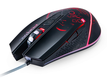 Gaming Mouse Qumo Portal, Optical,1200-3200 dpi, 6 buttons, Soft Touch, 4 color backlight, USB 