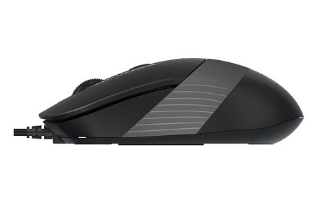 Mouse A4Tech FM10, 800-1600 dpi, 4 buttons, 108g, Ambidextrous, 4-Way Wheel, 1.5m, USB, Black/Grey