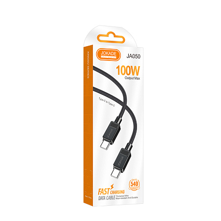Jokade Cable Type-C to Type-C 5A 1m JA050, Black
