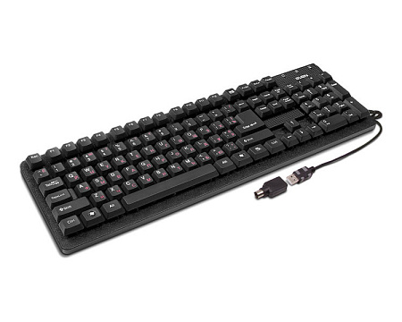 Keyboard SVEN Standard 301, Classic layout, Splash proof, Calculator key, 1.5m, USB, EN/RU, Black