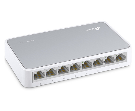 .8-port 10/100Mbps Desktop Switch  TP-LINK "TL-SF1008D", Plastic Case