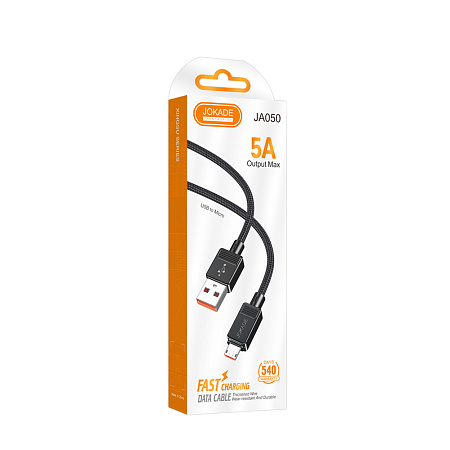 Jokade Cable USB-A to Micro-USB 5A 1m JA050, Black Jokade Cable USB-A to Micro-USB 5A 1m JA050, Black