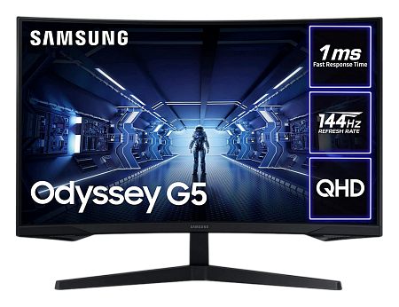27" SAMSUNG Odyssey G5 C27G55TQ, Black Curved-VA 2560x1440, FreeSync144Hz, 1ms MPRT, 250cd, DP+HDMI