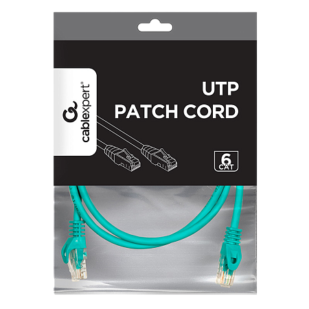 Patch Cord Cat.6U  1m, Green, PP6U-1M/G, Cablexpert, Stranded Unshielded 