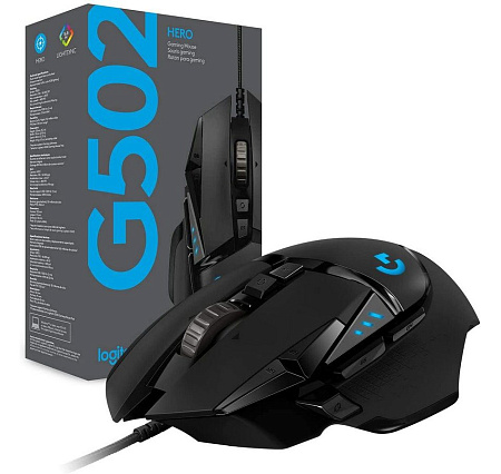 Gaming Wireless Mouse Logitech G502, 25, 6k dpi 11 buttons, 400IPS, 40G, 114g+16g, 1000Hz, 60h, Ergo