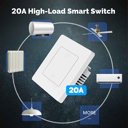 Moes Zigbee Star Ring Switch for Heater/ AC 20A with Electricity Monitor (Neutral Required), White
