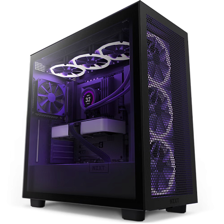 Case ATX NZXT H7 Flow, 2x120mm, Mesh Front, Tempered Glass, Dust Filter, 2xUSB 3.2, 1xUSB-C, 2x3.5",