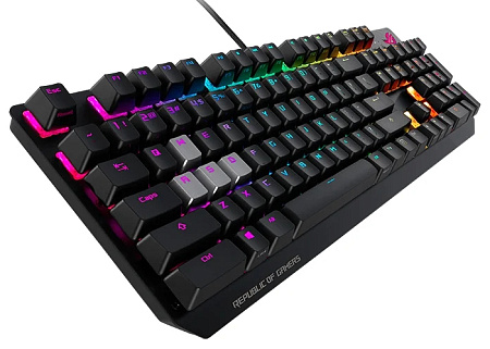 Gaming Keyboard Asus Strix Scope RX, Mechanical, RX Red Optica SW, RGB, PBT, IP57, USB Passthrough, 