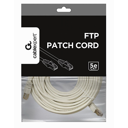 20m, FTP Patch Cord  Gray, PP22-20M, Cat.5E, Cablexpert, molded strain relief 50u" plugs