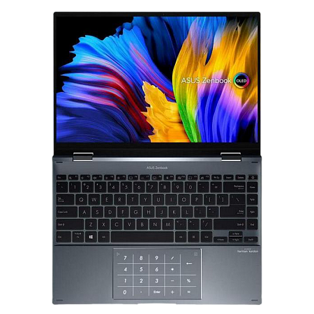 Ноутбук 14" ASUS Zenbook 14 Flip OLED UP5401EA, Pine Grey, Intel Core i5-1135G7, 8Гб/256Гб, Без ОС