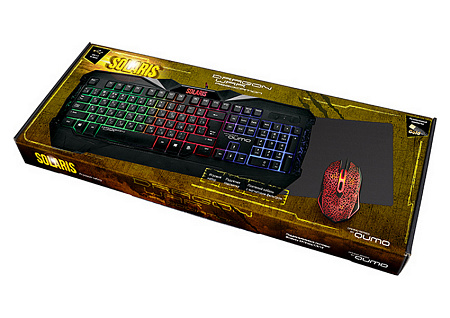 Клавиатура, мышь и коврик для мыши QUMO Solaris, Проводное, Чёрный Клавиатура, мышь и коврик для мыши QUMO Solaris, Проводное, Чёрный