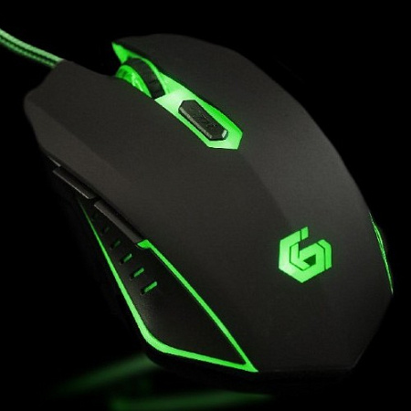 Gaming Mouse GMB MUSG-001-G, Optical, 600-2400 dpi, 6 buttons, Backlight, Black-Green, USB