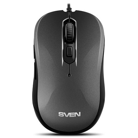 Mouse SVEN RX-520S, 800-3200 dpi, 6 buttons, Ambidextrous, Silent, 83g., 1.5m, USB, Gray