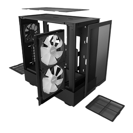 Case ATX NZXT H5 Flow RGB, 2x140mm RGB & 2x120mm, Front Mesh, Tempered Glass, Dust Filter, 1xUSB 3.2