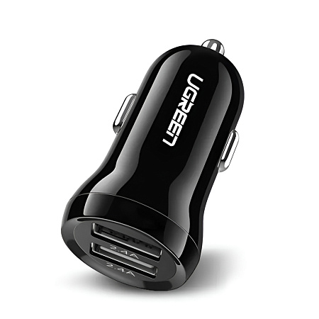 UGREEN Car Charger 2*USB 24W 4.8A, Black