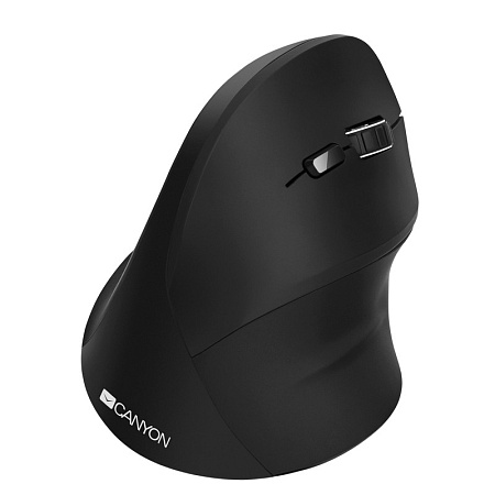 Wireless Mouse Canyon MW-16, Vertical, Optical, 800-1600dpi, 6 buttons, Ergonomic, 1xAA, Black