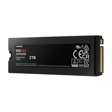 .M.2 NVMe SSD 2.0TB Samsung 990 PRO w/ Heatsink [PCIe 4.0 x4, R/W:7450/6900MB/s, 1.2PB, 3DTLC]