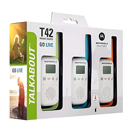 Motorola Walkie-Talkie TalkAbout T42, Triple, 16 Channels, 4km Motorola Walkie-Talkie TalkAbout T42, Triple, 16 Channels, 4km