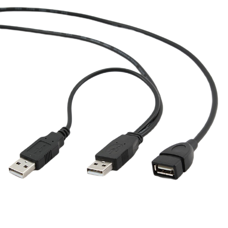 Коммуникационный кабель Cablexpert CCP-USB22-AMAF-3, 2AM/AF/USB Type-A (F), 0,9м, Чёрный