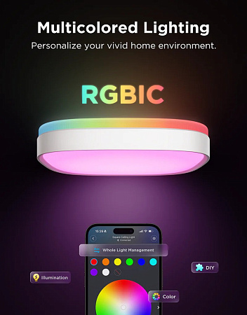 Умный потолочный светильник GOVEE Square 12” RGBWW + RGBIC Умный потолочный светильник GOVEE Square 12” RGBWW + RGBIC