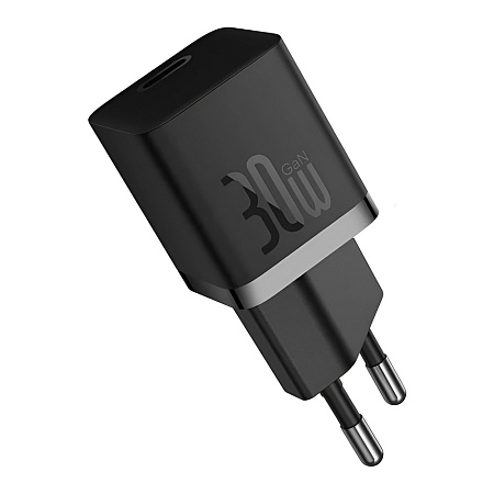 Baseus Wall Charger GaN5 Mini 1C 1*Type-C 30W, Black Baseus Wall Charger GaN5 Mini 1C 1*Type-C 30W, Black
