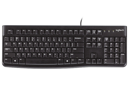 Keyboard Logitech K120 OEM, Thin profile, Quiet typing, Spill-resistant, 1.5m, USB, EN/RU, Black Keyboard Logitech K120 OEM, Thin profile, Quiet typing, Spill-resistant, 1.5m, USB, EN/RU, Black