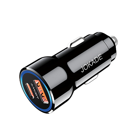 Jokade Car Charger 1*USB-A+1*Type-C 3.4A JH047, Black Jokade Car Charger 1*USB-A+1*Type-C 3.4A JH047, Black