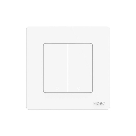 Moes Zigbee Star Ring Smart Push Button Switch 2 Gang (Neutral Required), White