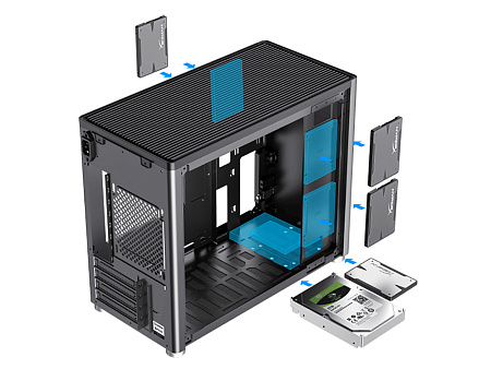 Case mATX GAMEMAX Spark, w/o PSU, 0.8/0.6mm, Front Metal, Dual Side Tempered Glass, Dust Filter, 1xU