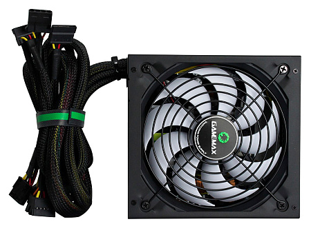 Power Supply ATX 500W GAMEMAX GP-500, 80+ Bronze, 140mm, Active PFC, DC/DC, Flat cable design, Black