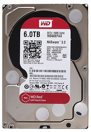 Жесткий диск Western Digital WD Red, 3.5", 6 ТБ <WD60EFAX>