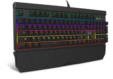 Gaming Keyboard SVEN KB-G9500, Mechanical, Blue SW, Fn keys, Programmable, Win Lock, Wrist rest, RGB