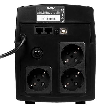 UPS SVEN Pro 1500, 1500VA/900W, Line Interactive, AVR, LCD, USB, RJ-45, 3xShuko Sockets